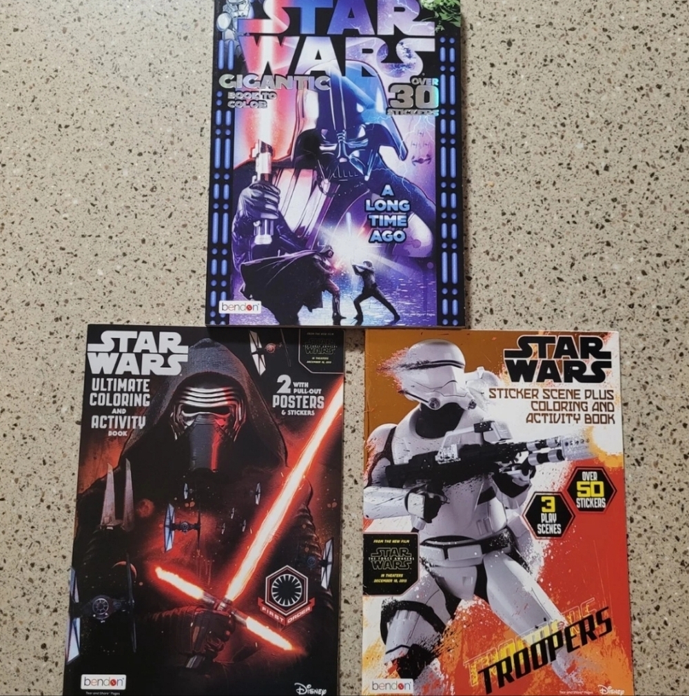 1 Star Wars Coloring Book, 2 Star Wars Activity Books W/Stickers & Posters NEW